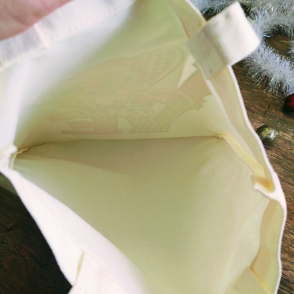 NEW CANVAS TOTE BAG, GROCERY BAG, CHRISTMAS TOTE, RETRO LOVE SANTA 12" X 14" - Picture 4 of 6